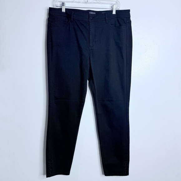J. Jill Denim - NWOT J. Jill Authentic Fit Slim Ankle Jeans In Black Ankle Button Detail 12 Tall